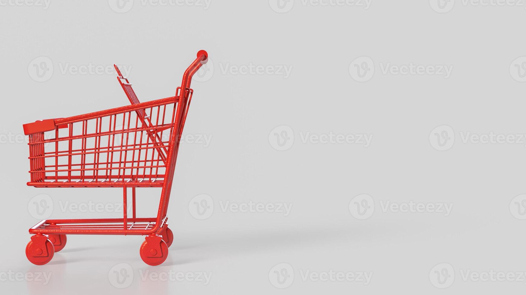 Red Shopping cart for Business concept . photo