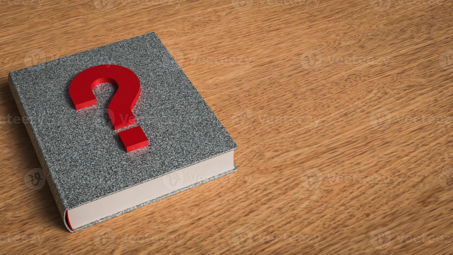 Question book for Education Concept 3d Rendering. photo