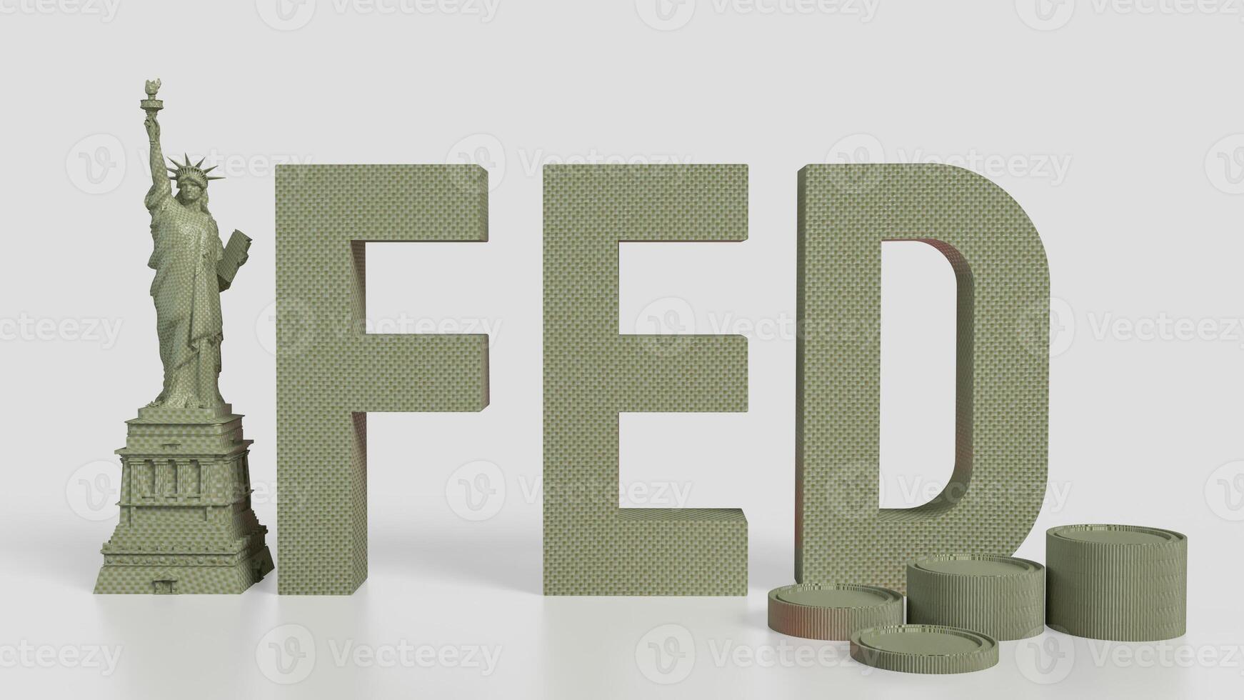Statue of Liberty and text for Business concept 3d Rendering . photo