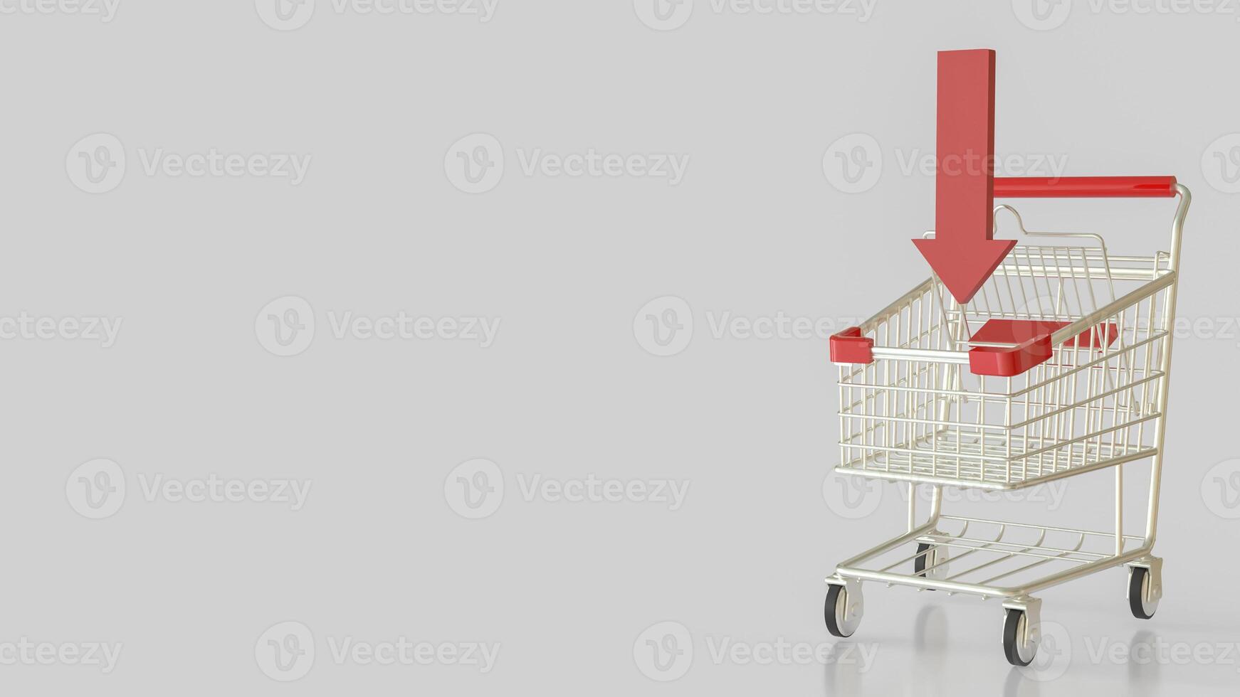 The Shopping cart for Business concept 3d Rendering. photo