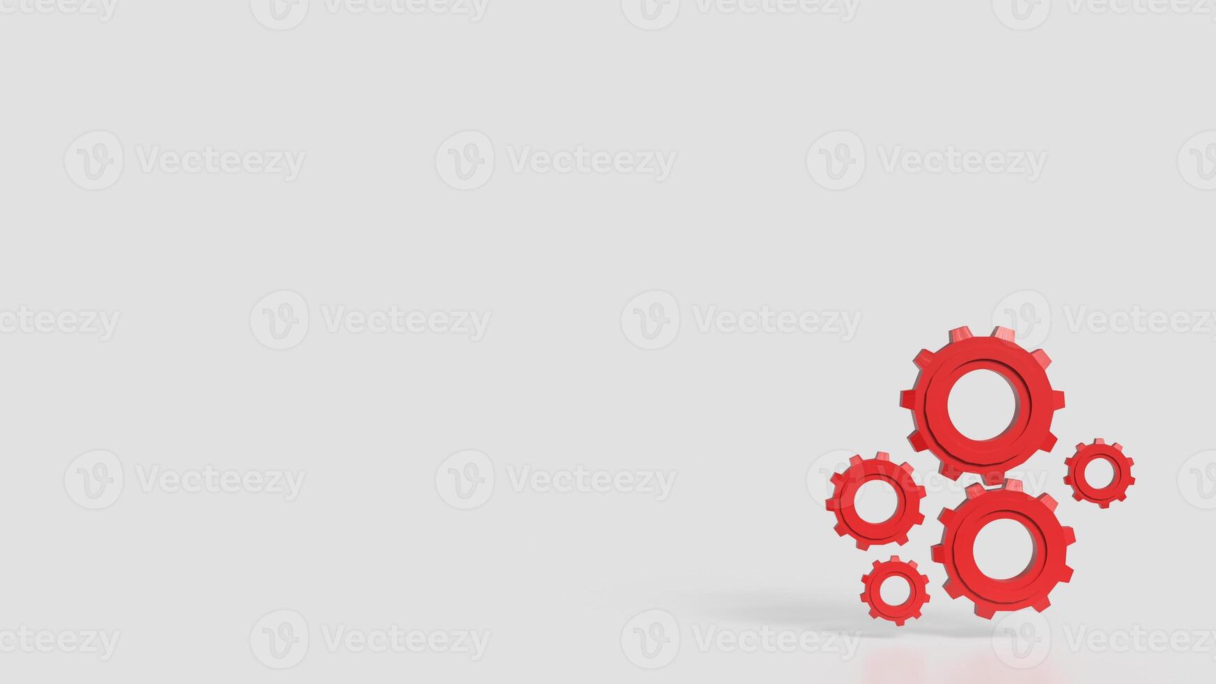 The Red Gear on white Background for engineering concept 3d Rendering. photo