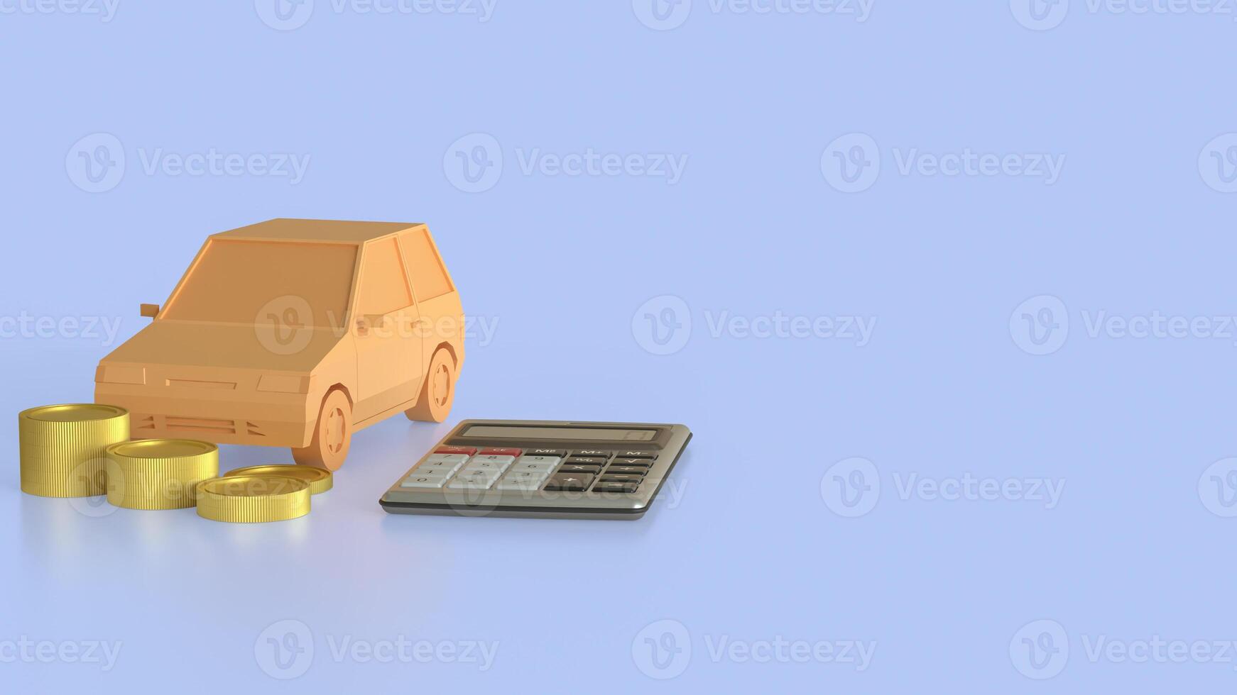 Car and Calculator for Business concept 3d Rendering . . photo
