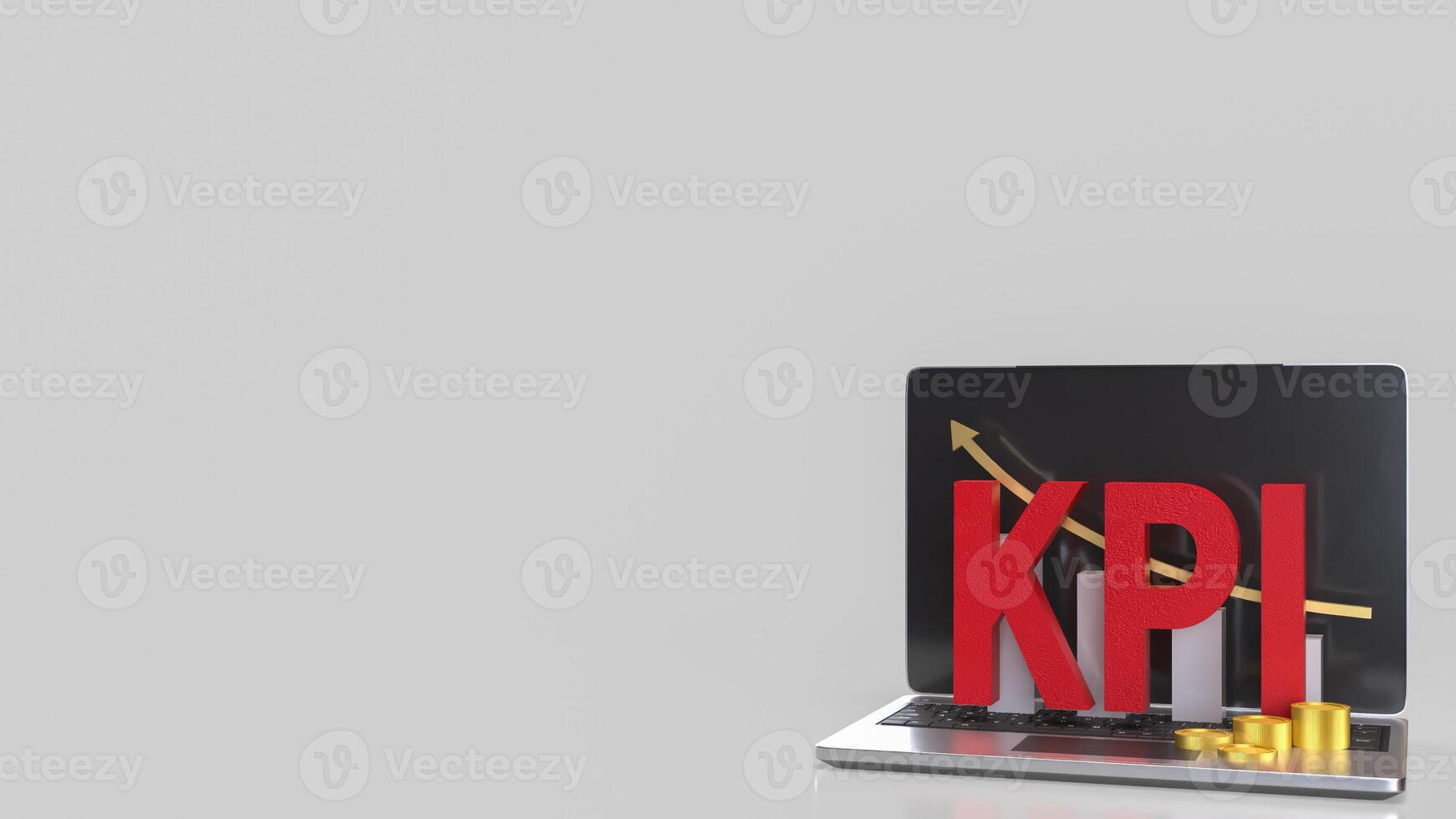 Kpi and chart on notebook for Business concept 3d Rendering . . photo