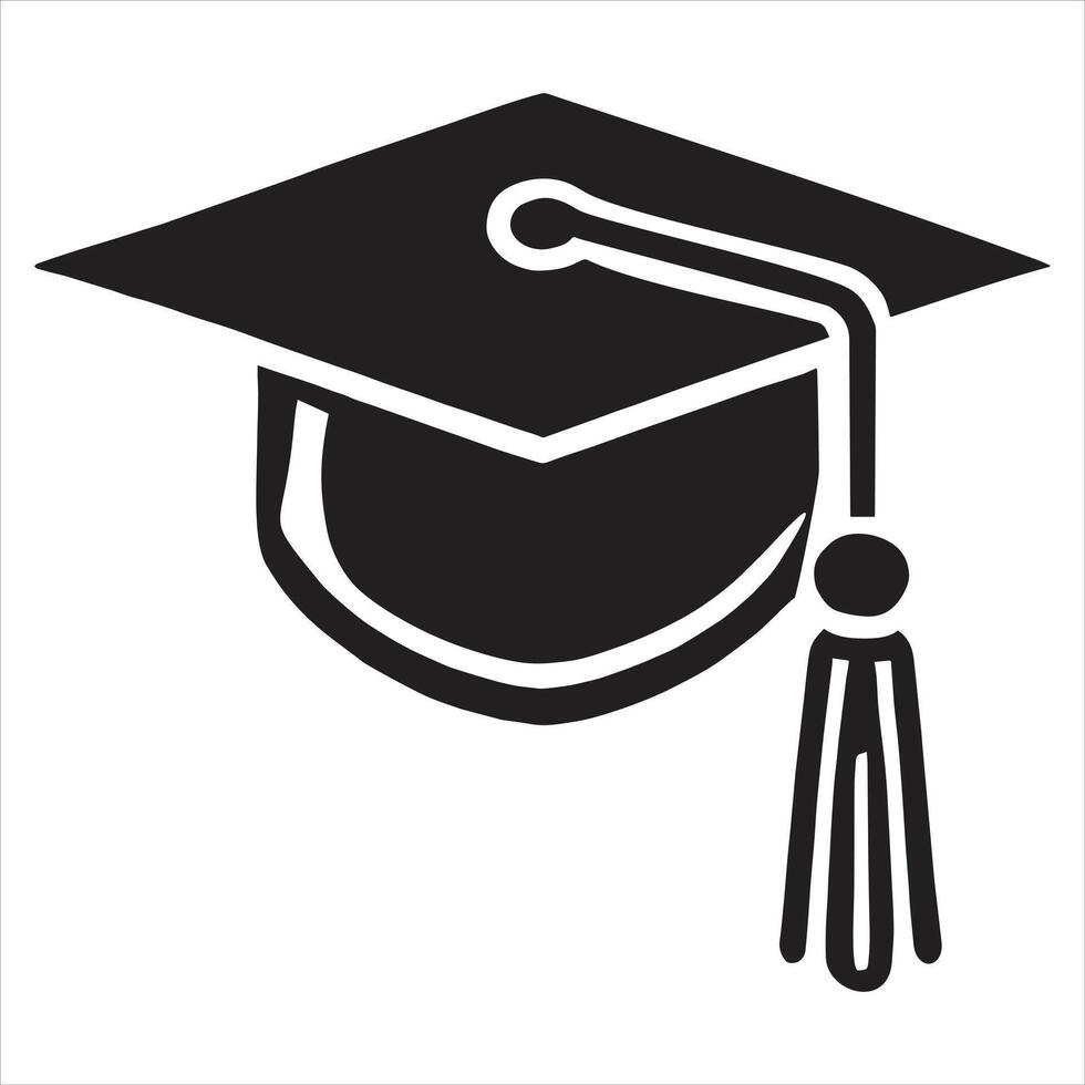 Graduation Cap with Tassel Icon for Academic Achievement and Educational Success Designs vector