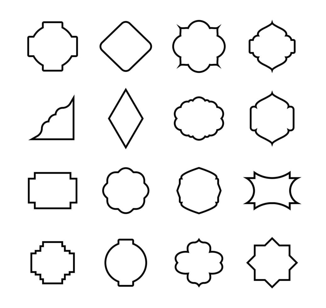 Decorative graphics shape outline collection create vector