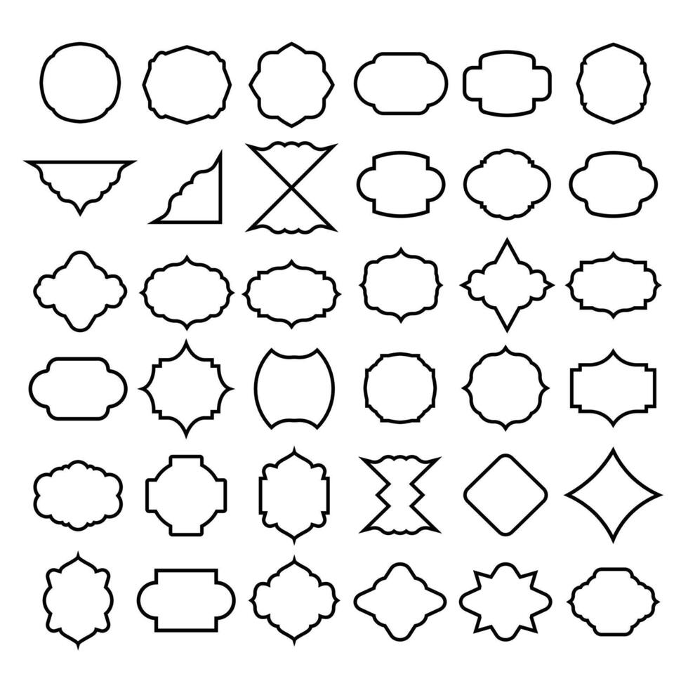 Decorative ornamental shape line design vector