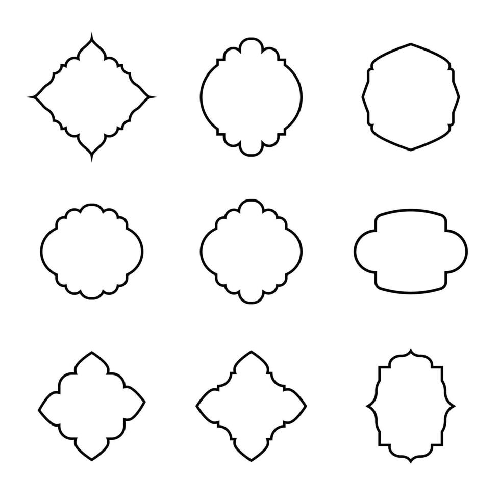Some decorative graphics shape outline collection create vector