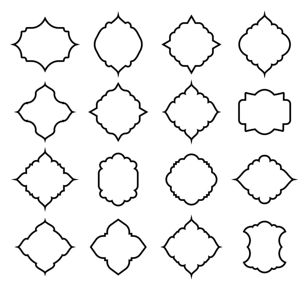 Graphics are the black shape borders set vector