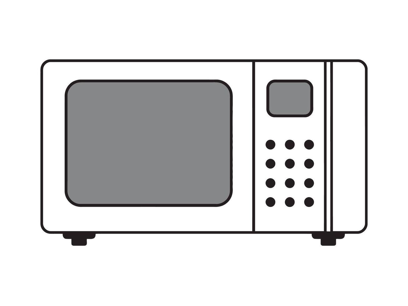 Simple illustration of a microwave oven icon. Suitable for website design, app development, or graphic projects related to kitchen appliances. vector