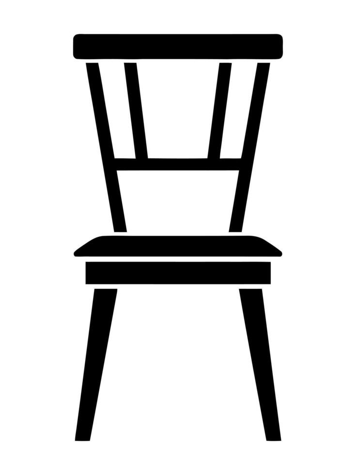 Minimalist black chair silhouette. Illustration for design projects, web graphics, or print materials. Clean and modern furniture element. vector