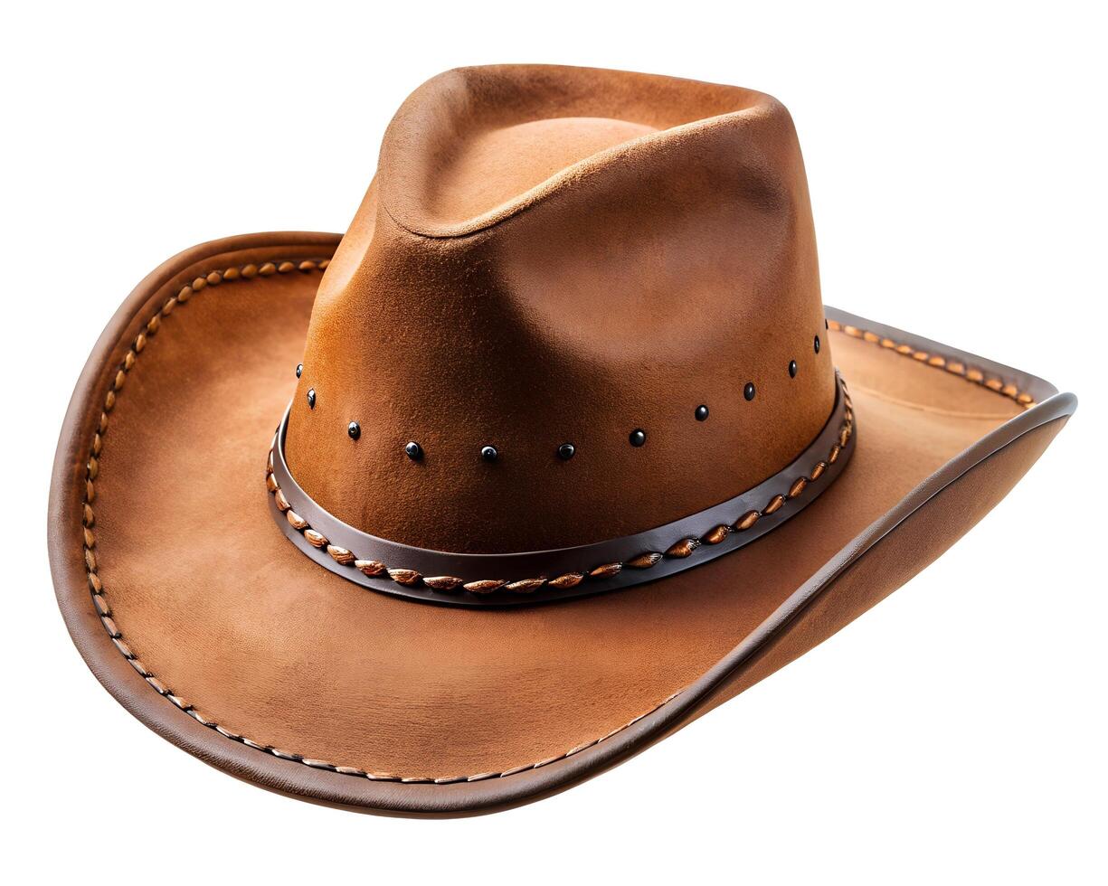 A brown cowboy hat isolated on a white background photo