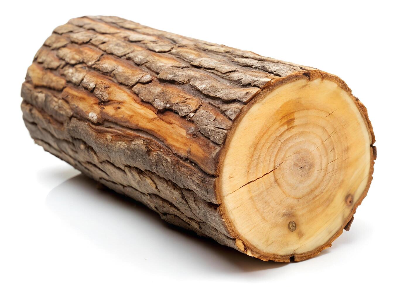 Firewood isolated on white. Oak Log Isolated on a white. photo