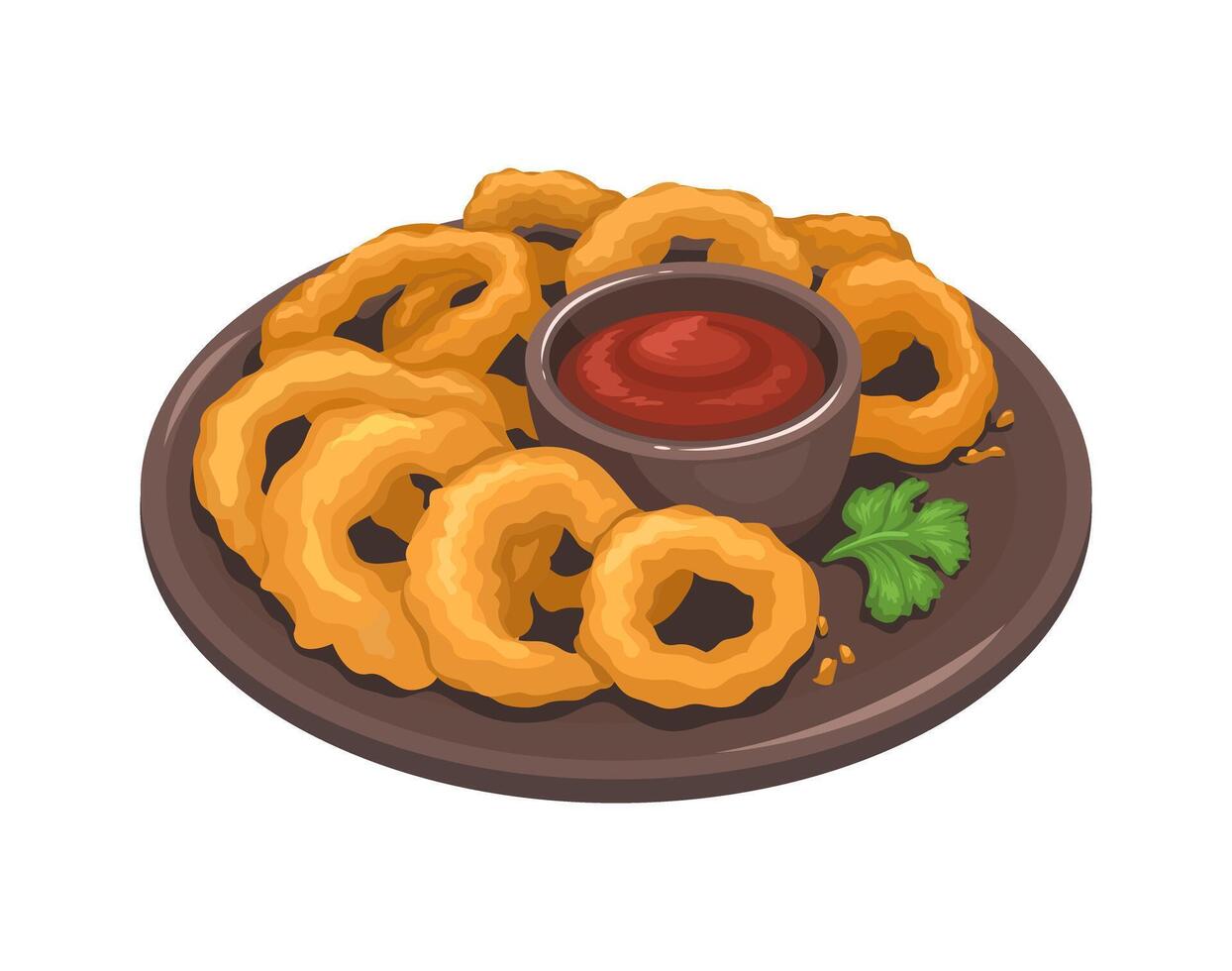 Onion Ring With Sauce Food Menu Illustration vector