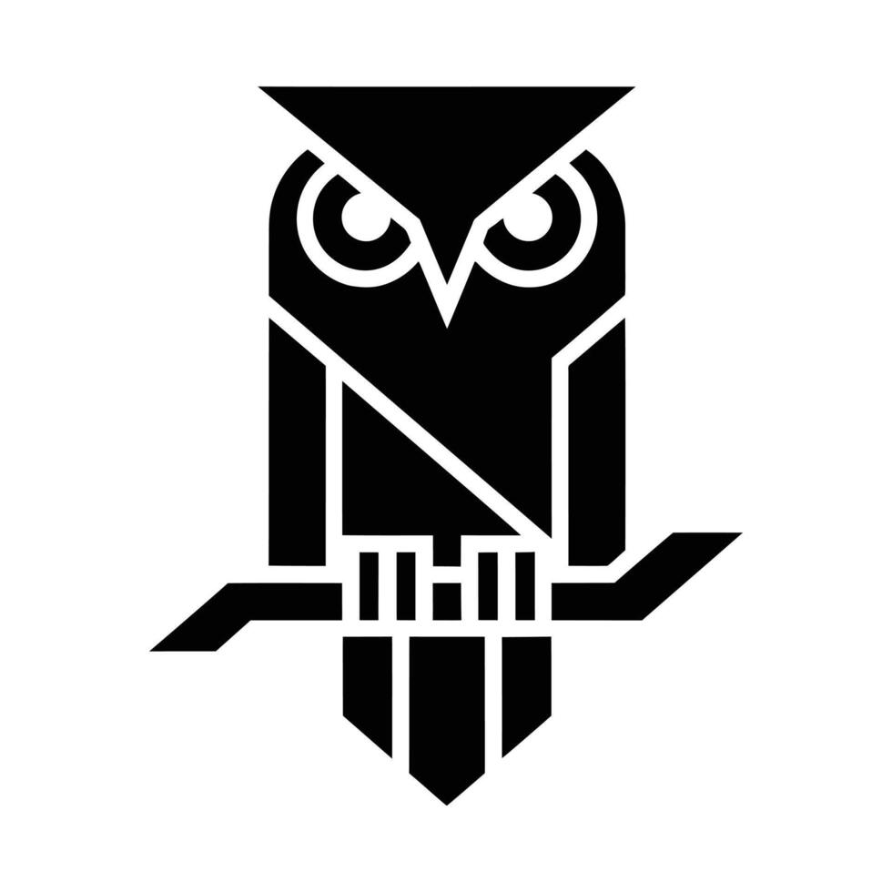 Bold Geometric Owl Silhouette Design. owl icon silhouette, owl logo silhouette vector
