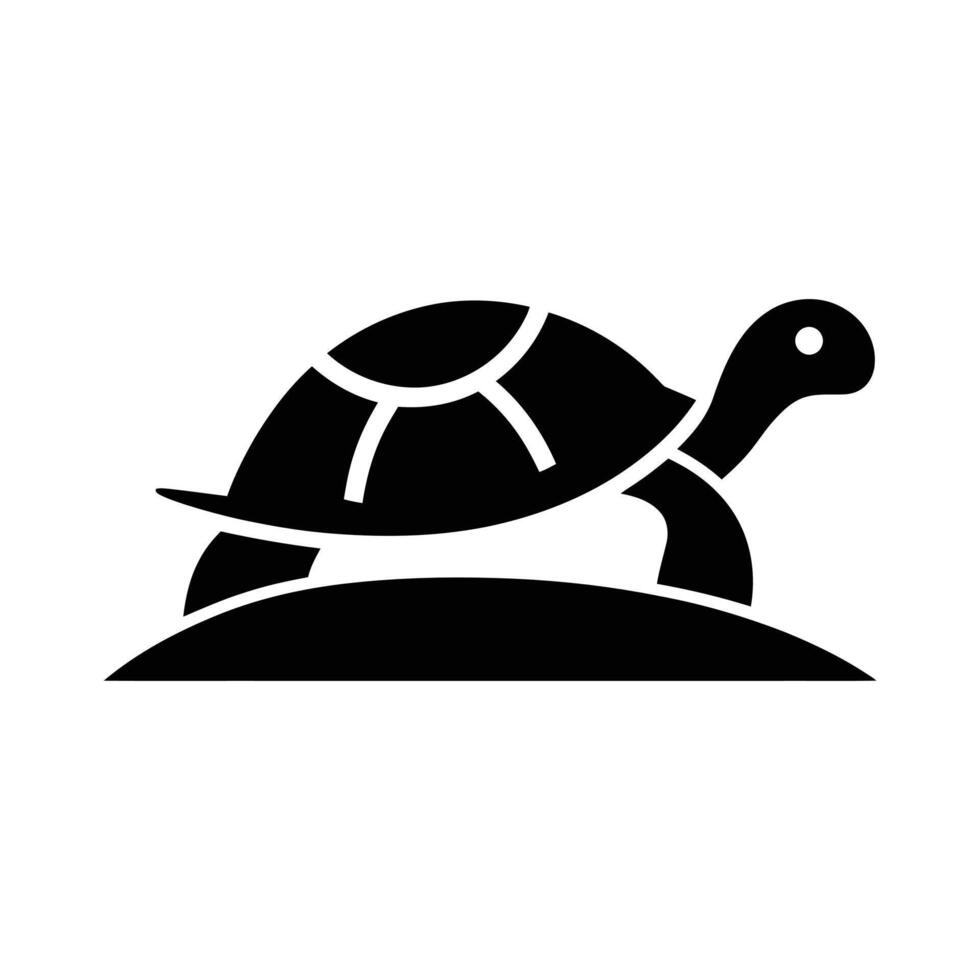 Simple black and white illustration of a turtle. turtle icon, turtle logo, turtle silhouette. vector