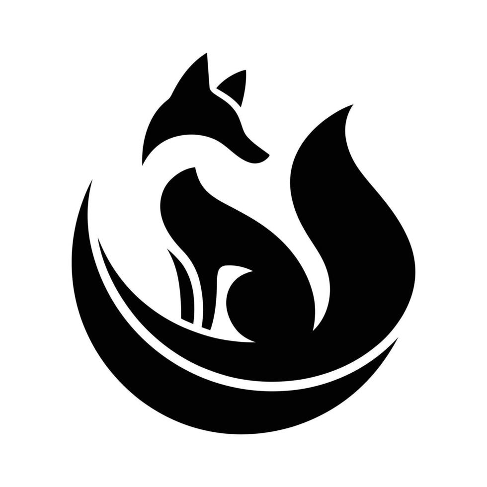 Abstract Fox Silhouette Design, Fox icon, Fox logo, Fox silhouette. vector