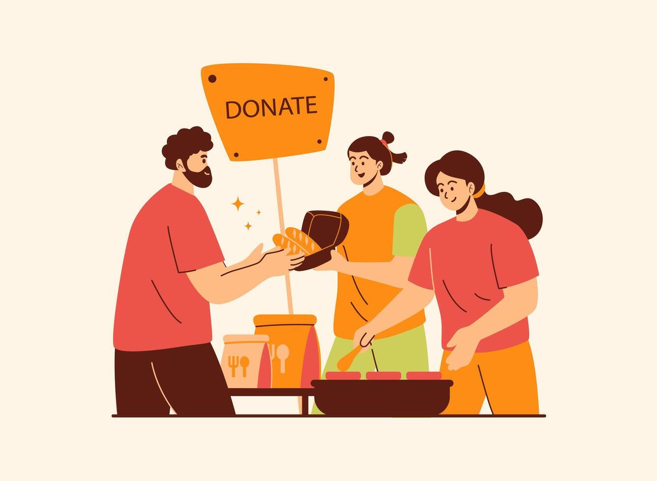 Illustration of an Volunteer Character Donation vector