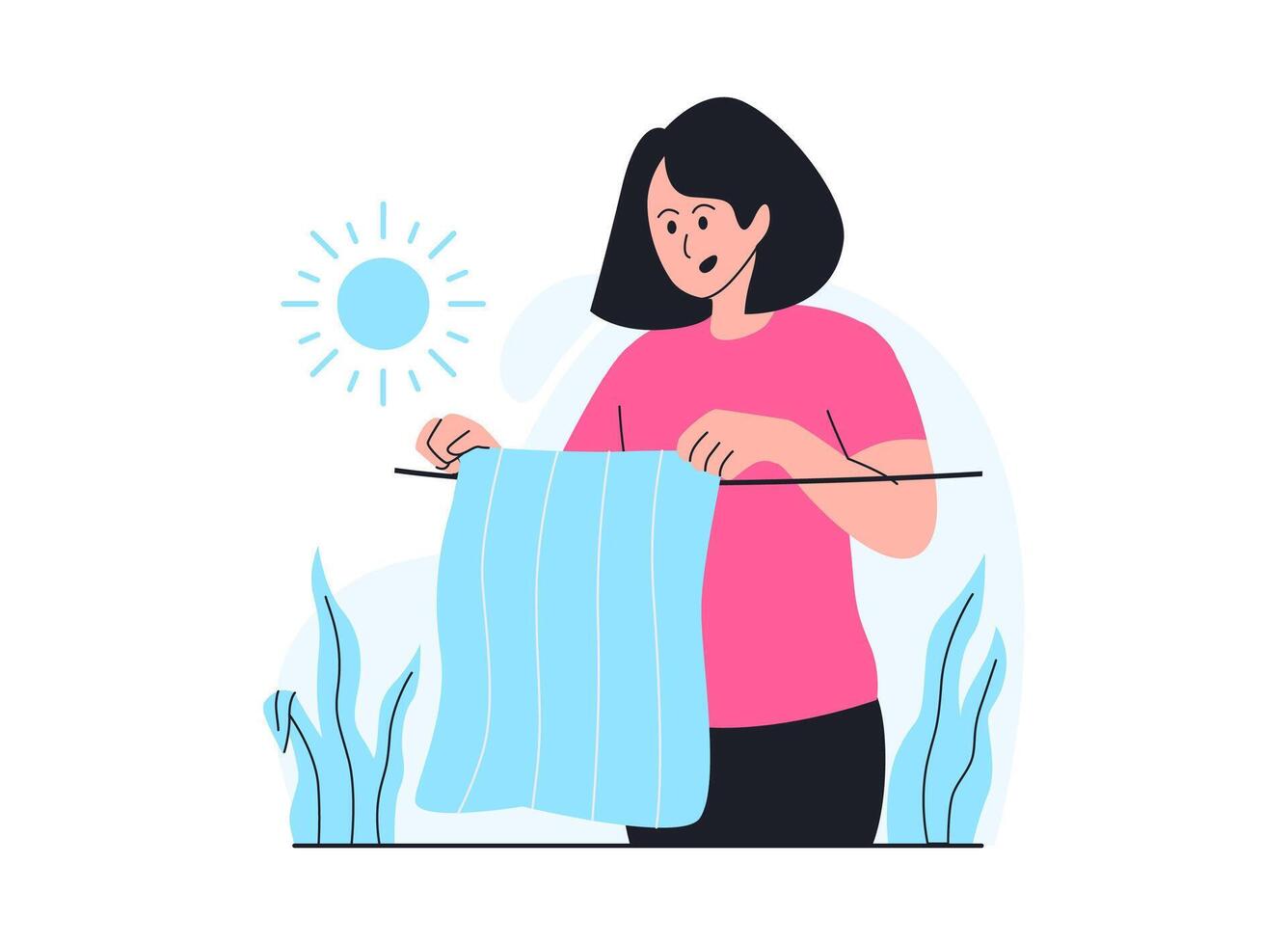 Illustration of an Drying Clothes vector