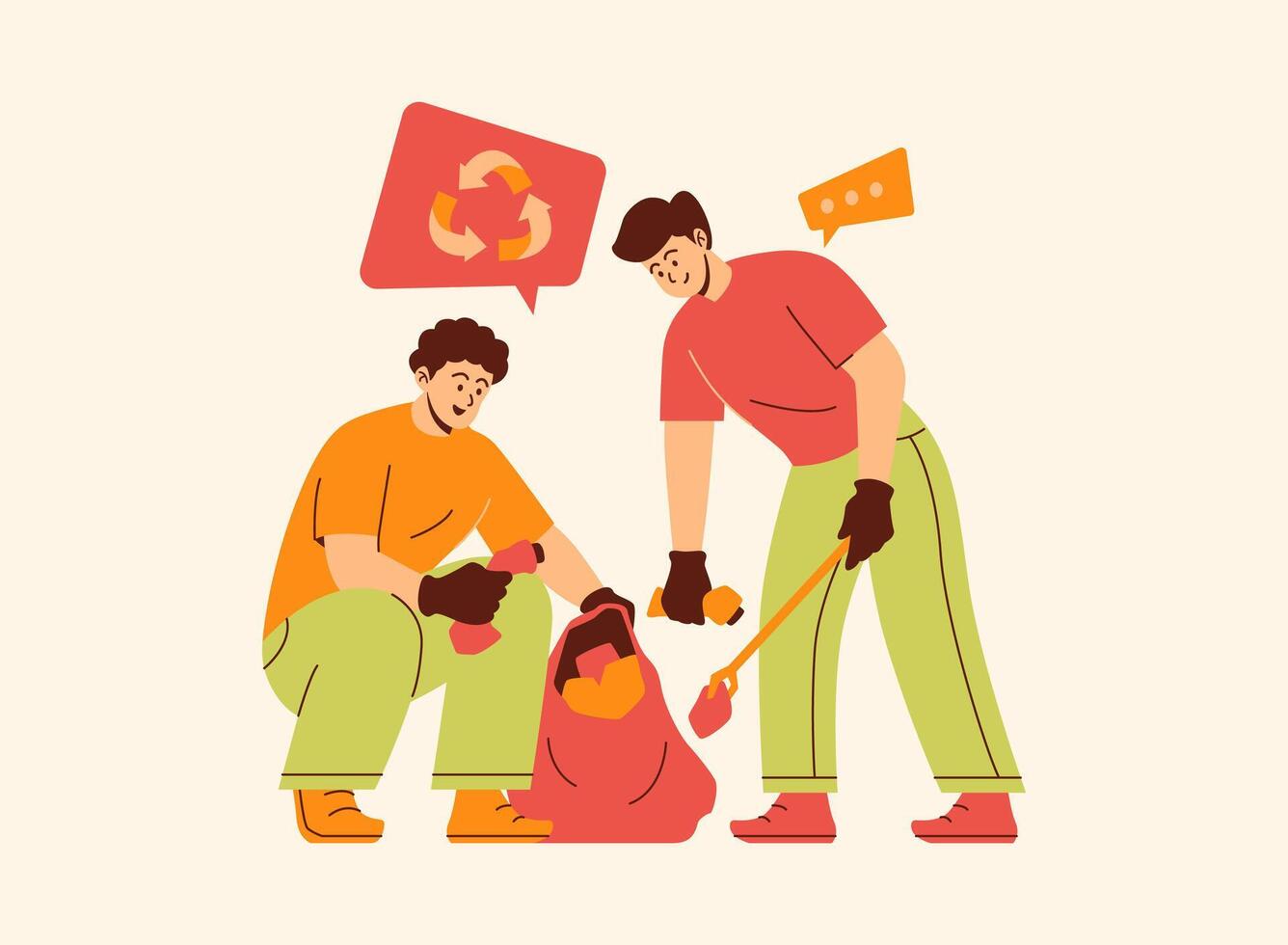 Illustration of an Volunteer Character Recycling vector
