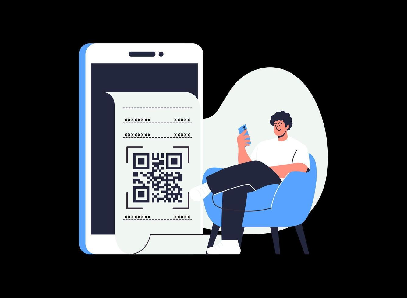 Illustration of an Barcode Scanner Receipt Cartoon Character vector