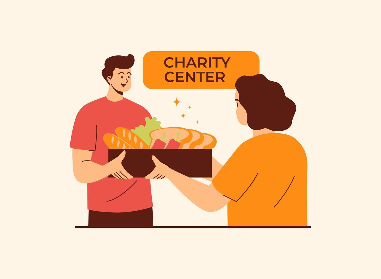 Illustration of an Volunteer Character Charity Center vector