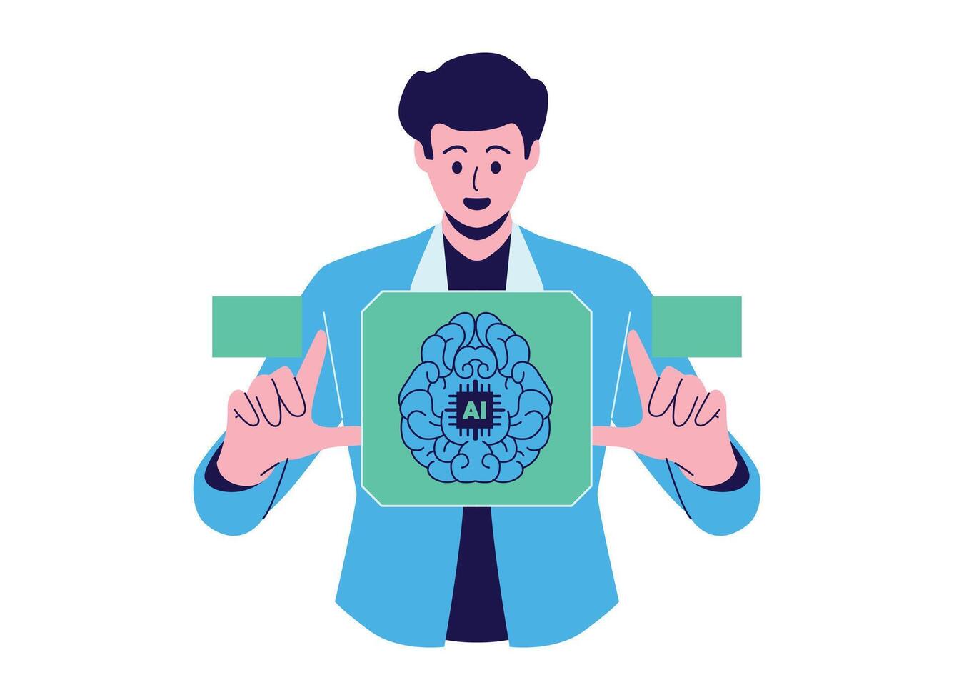 Illustration of an Virtual Reality Artificial Intelligence vector