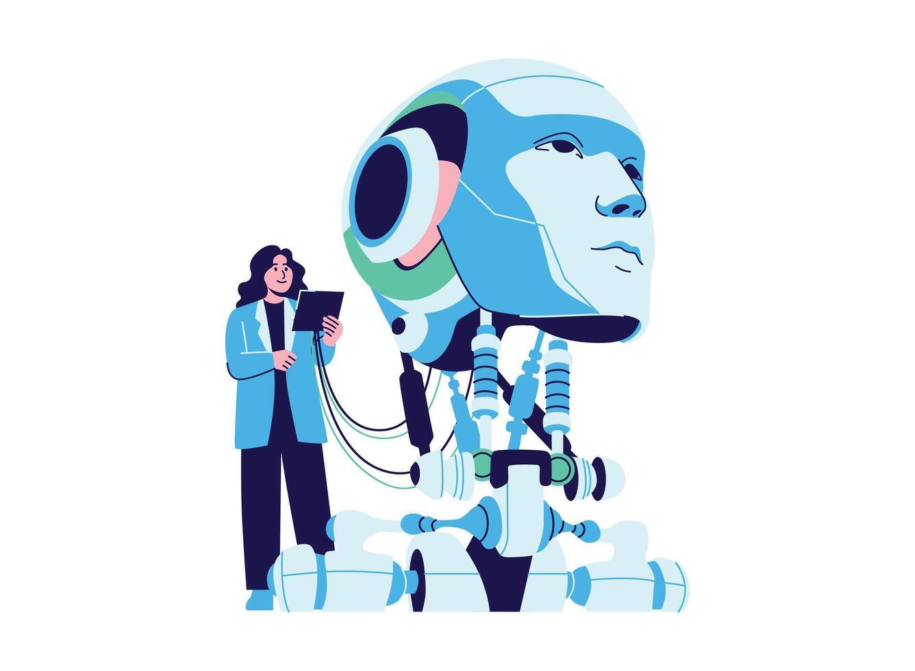 Illustration of an Robotics Artificial Intelligence vector