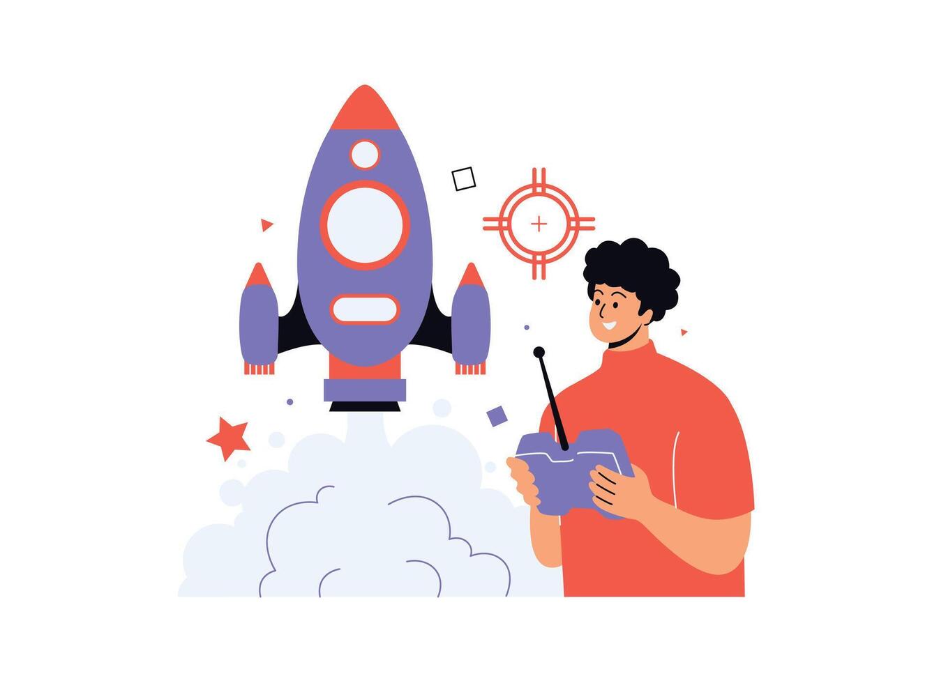 Illustration of an Creative Business Rocket Launch vector