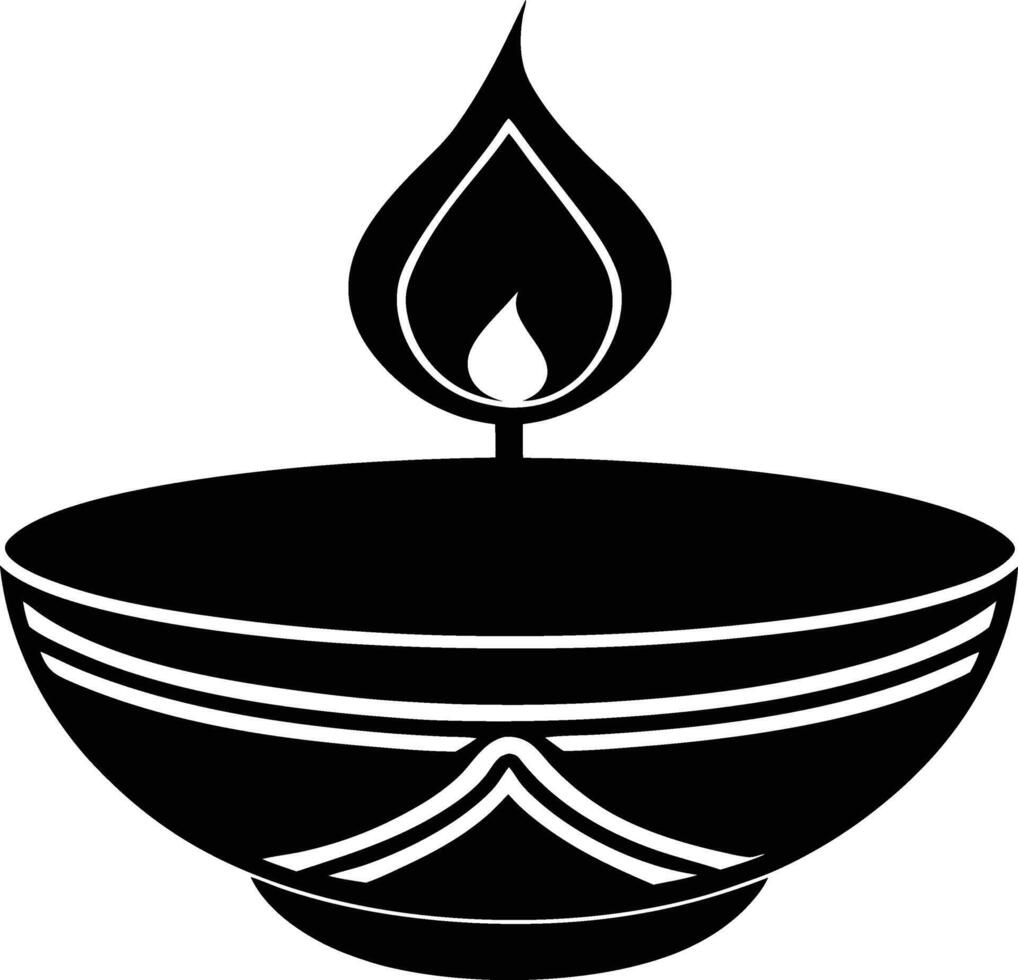Diwali candle icon vector
