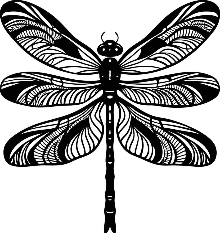 A Dragonfly Silhouette art illustration vector