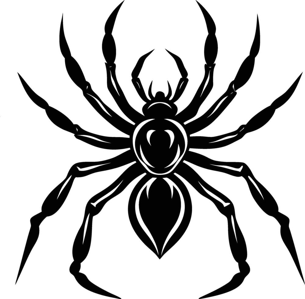 Black spider tattoo design vector