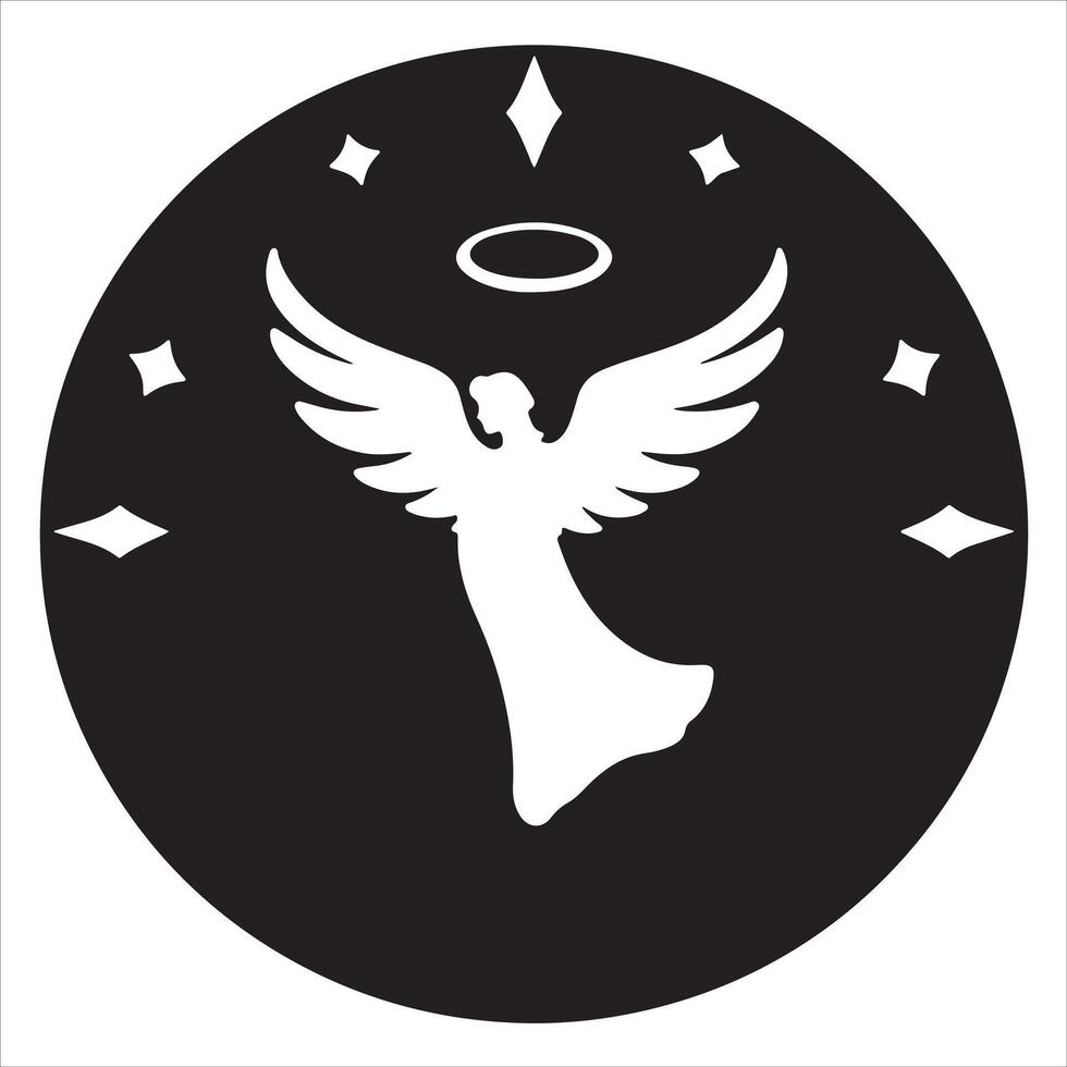 Angel of the hour clock icon illustration vector