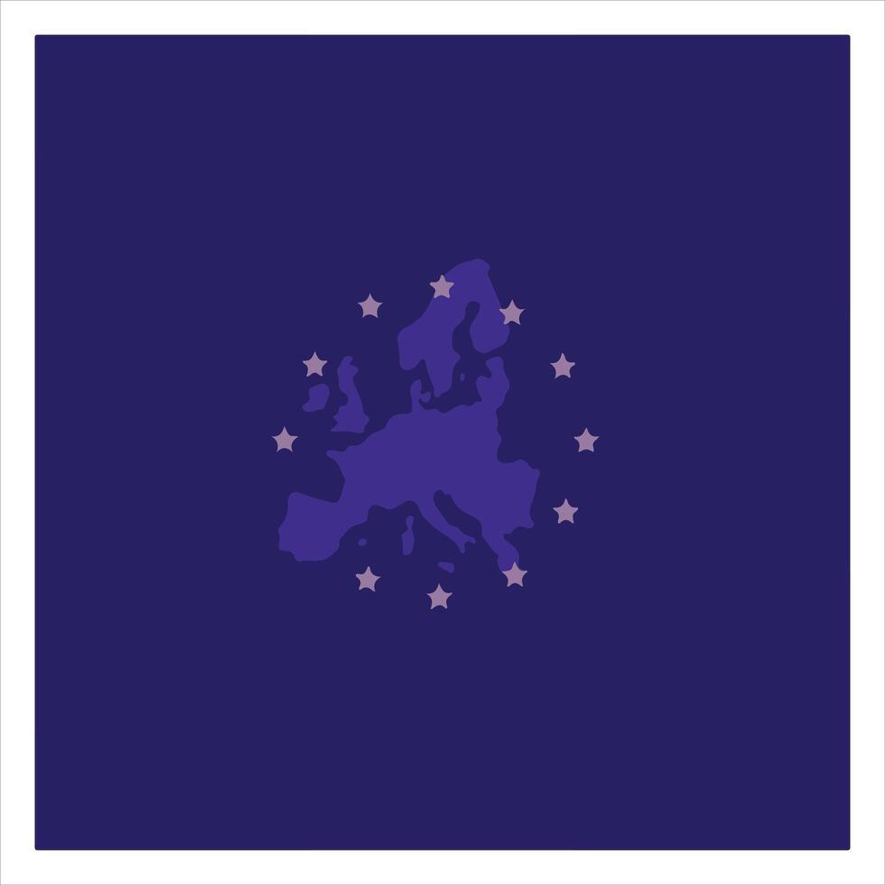 The european union flag on a blue background vector