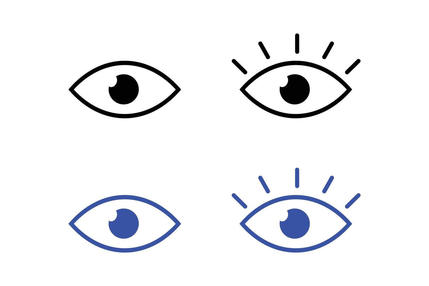 eyes graphics set. eyesight vision or view symbol vector