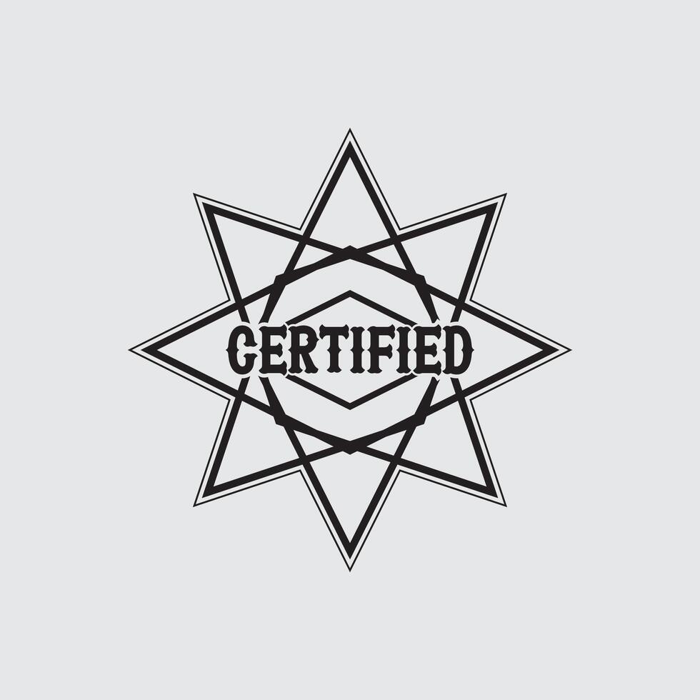 Certified rubber stamp set frame star red black badge with certified text in frame or round Rectangular border Certification or seal icon logo design illustration and idea vector