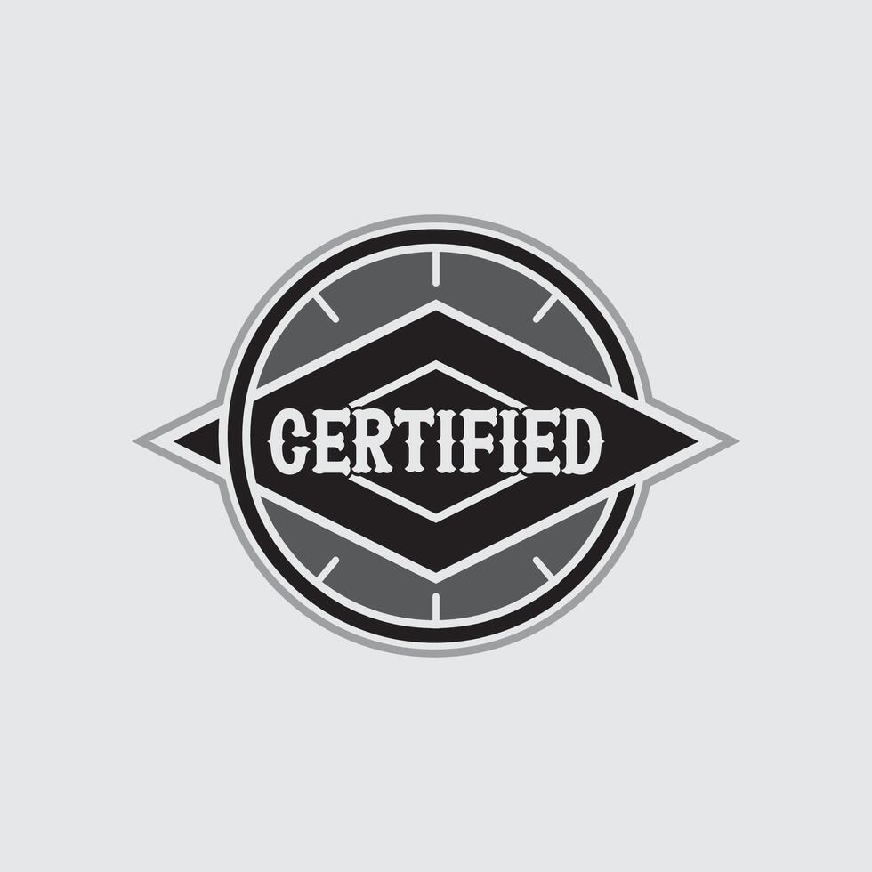 Certified rubber stamp red black badge certified text in frame or round Rectangular border Certification or seal icon logo design illustration and idea vector