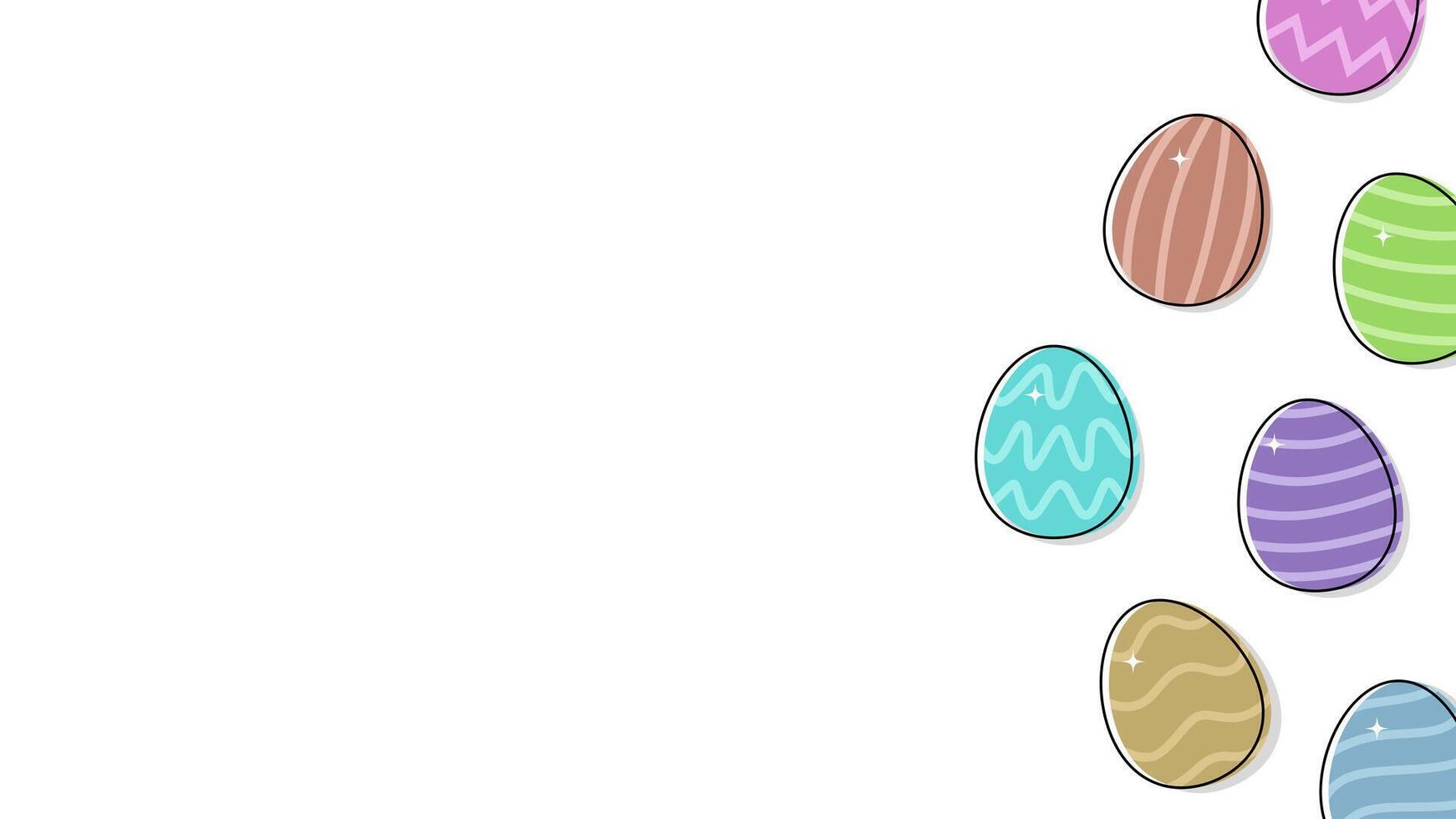 Easter theme blank background with colorful eggs vector