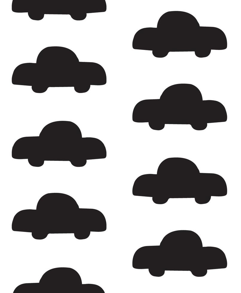Seamless pattern of hand drawn doodle sketch car silhouette isolated on white background vector