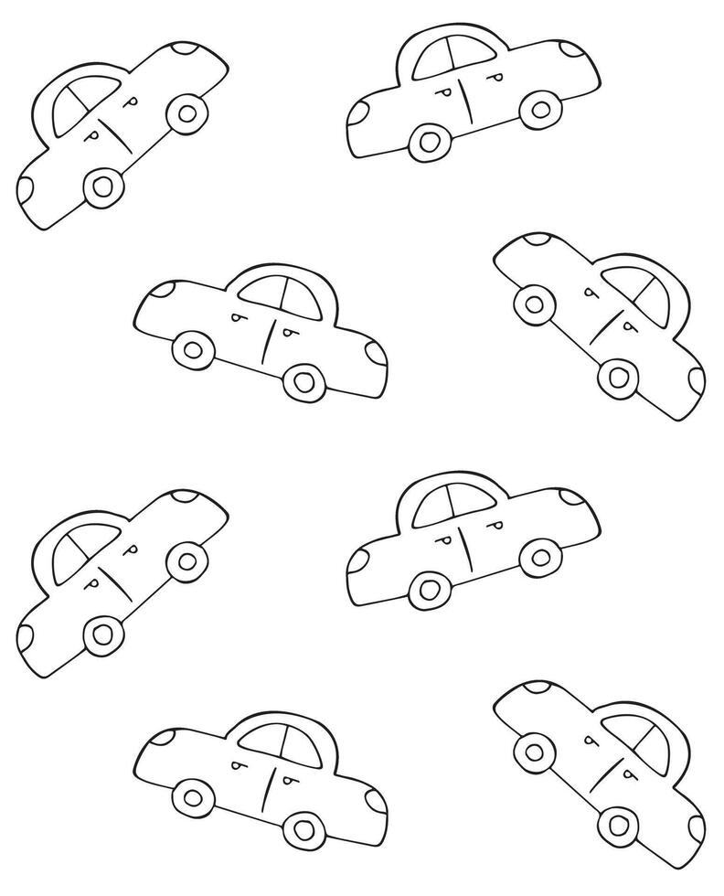 Seamless pattern of hand drawn sketch car vector