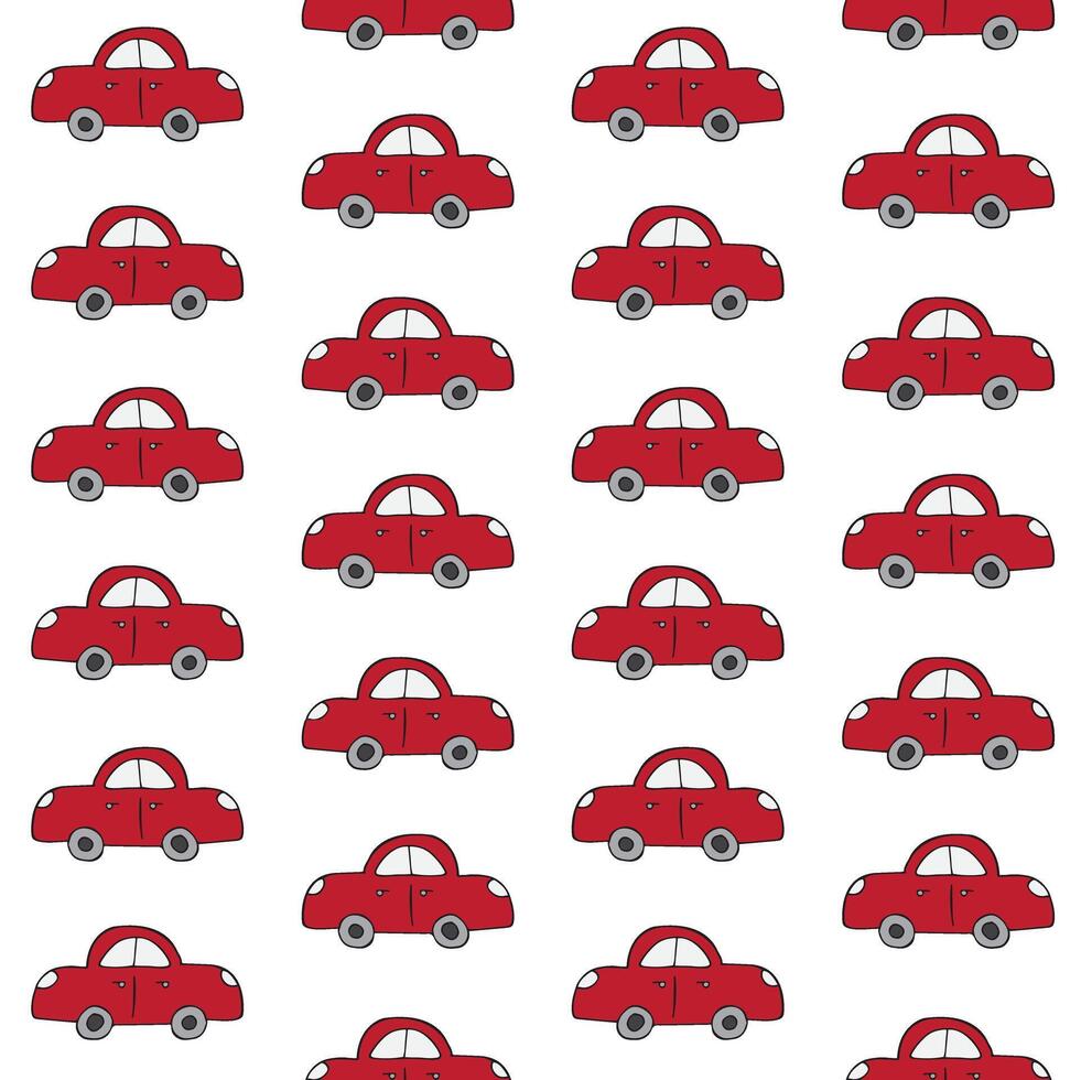 Seamless pattern of doodle sketch car isolated on white background vector