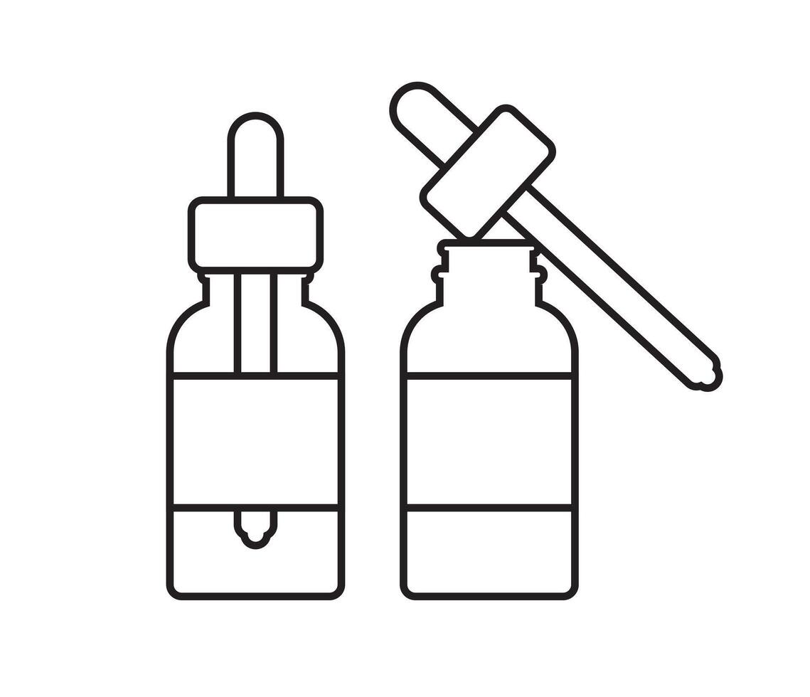 Flat cartoon oil essence bottle vector