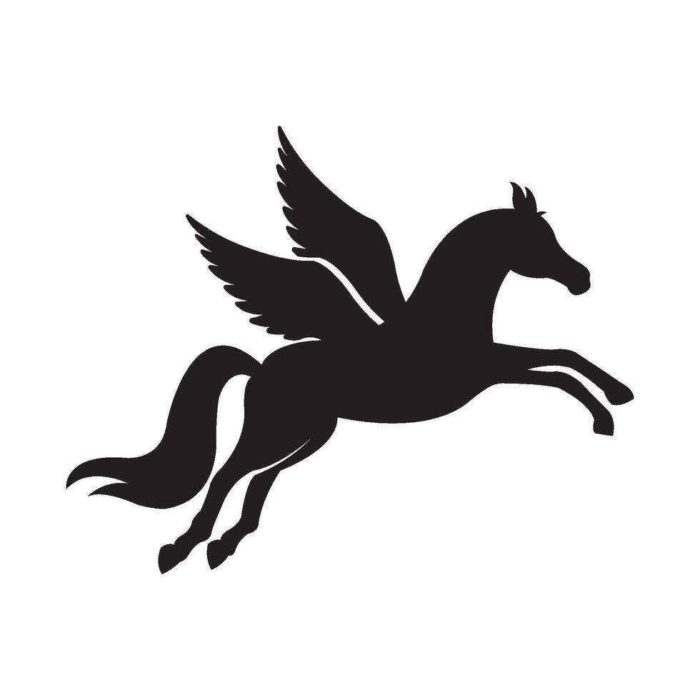 horse wings flying icon illustration design template vector