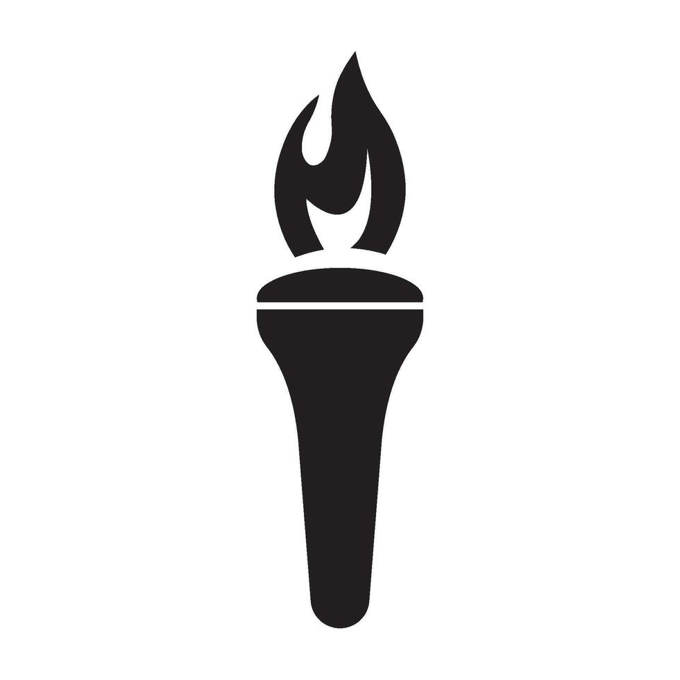 fire torch icon illustration design template vector