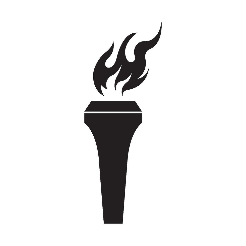 torch flame icon illustration design template vector