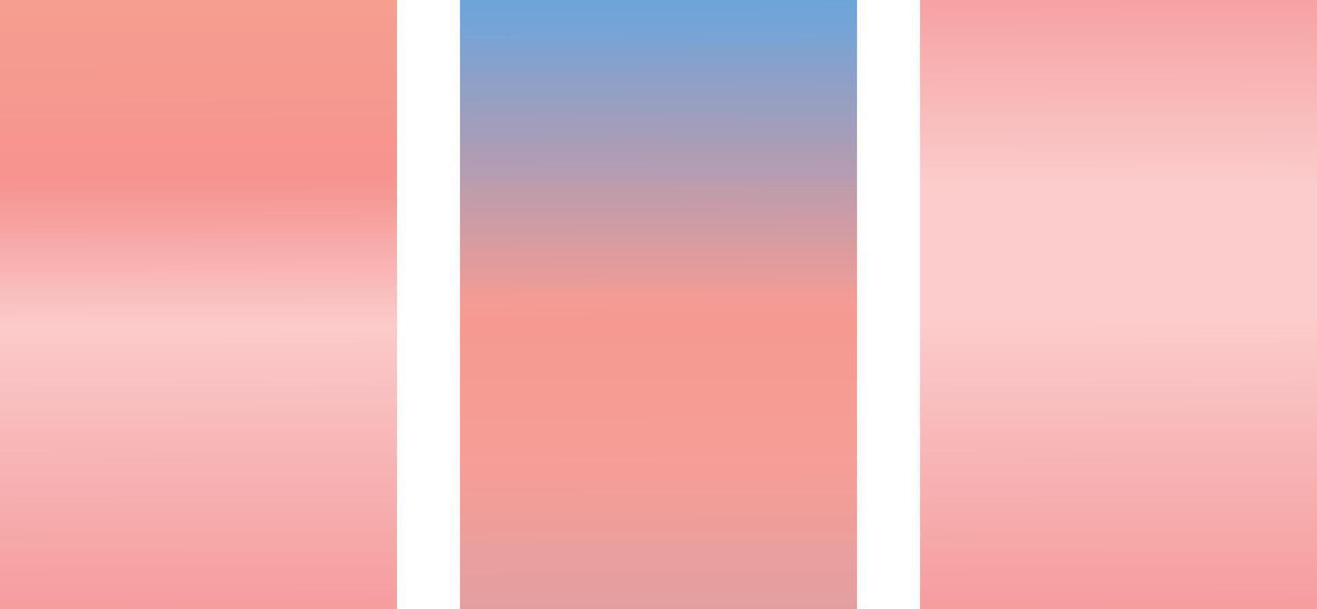 Colorful gradient background set, lovely landscape, bright and elegant gradients vector