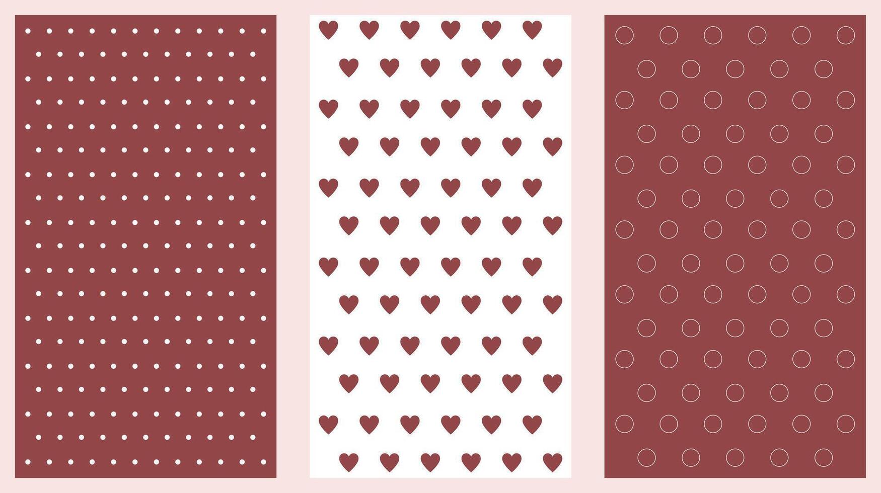 Hearts patterns set, design for decoration, wrapping paper, print, fabric or textile, stylish set, lovely cards,red hearts vector