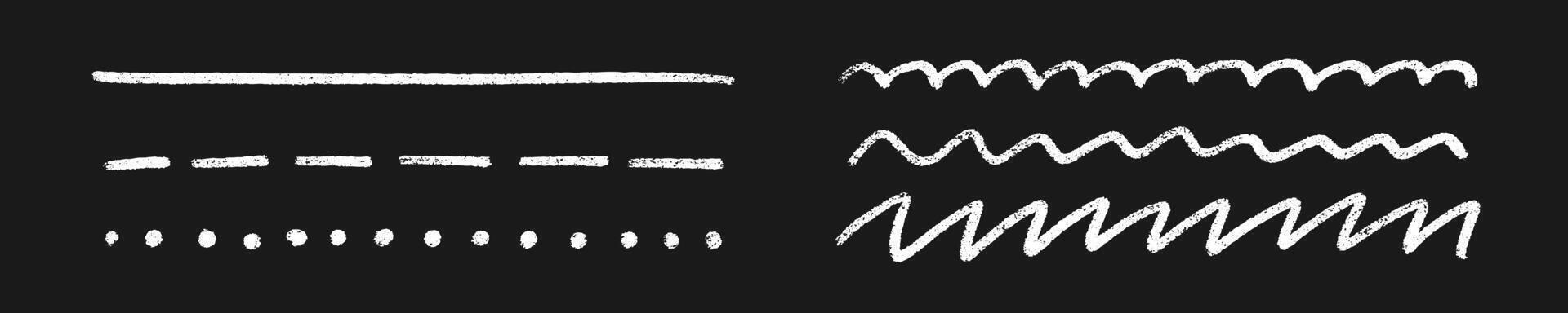 White chalk crayon underline elements vector