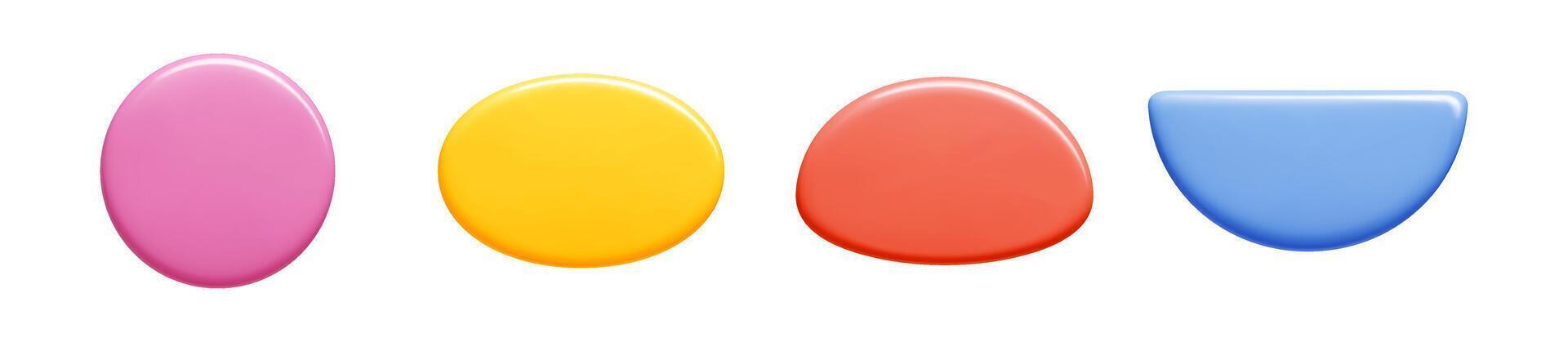 3d callout collection with glossy gradient surface. vector