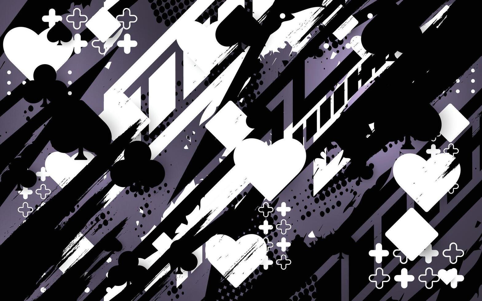Dark livery abstract background with playing card pattern vector