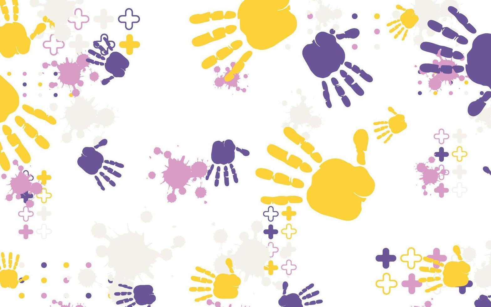 Full-color hand-painted pattern background vector